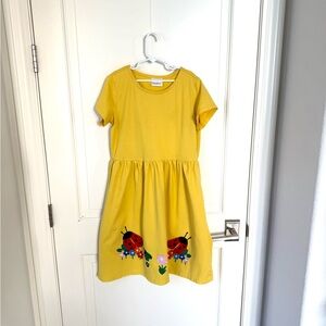 Hanna Andersson Appliqué Ladybug Flower Art Dress size XL 160cm 14-16 Girls
